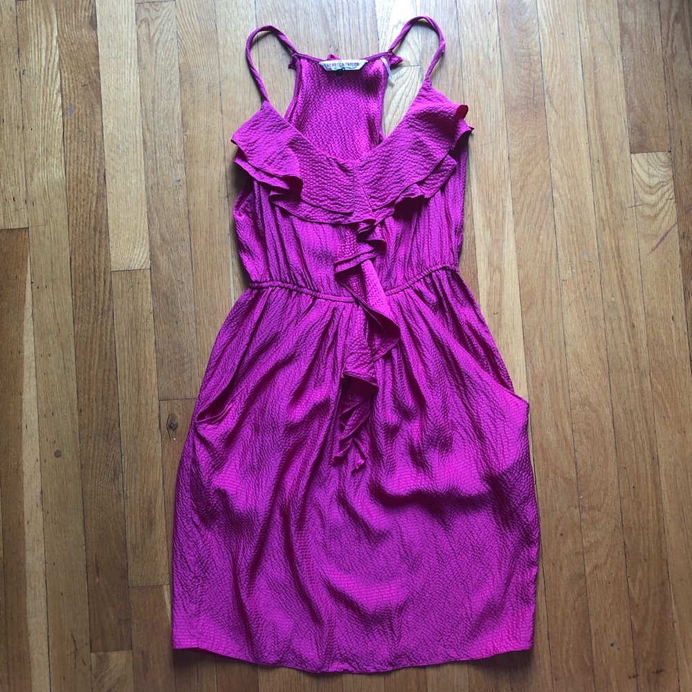Rebecca Taylor fuchsia silk dress size 0